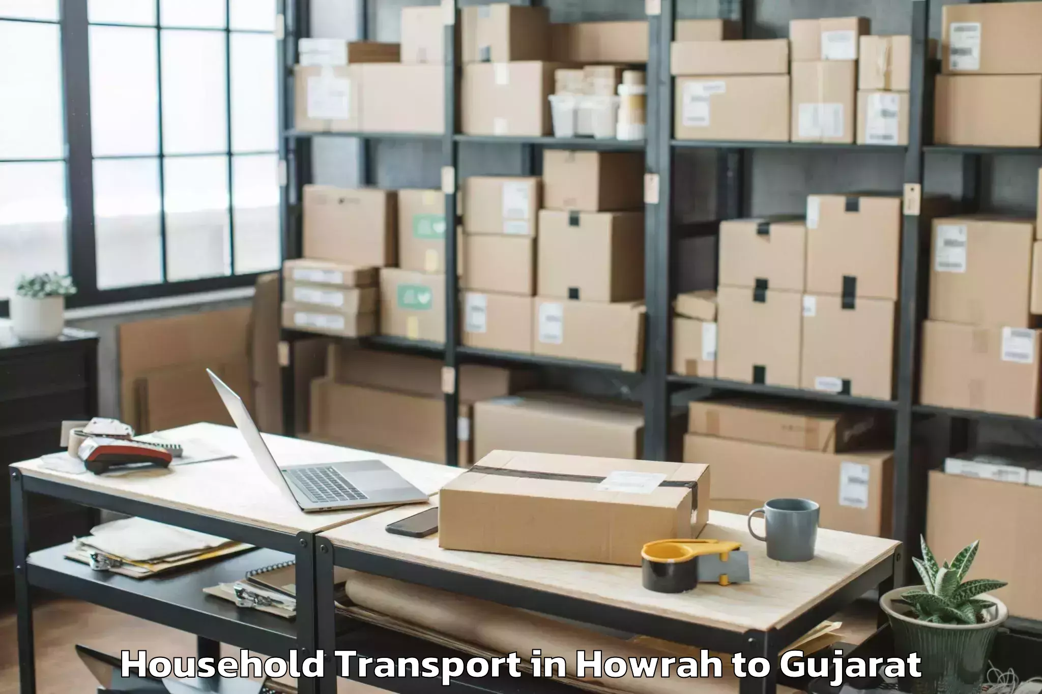 Book Howrah to Jhagadia Household Transport